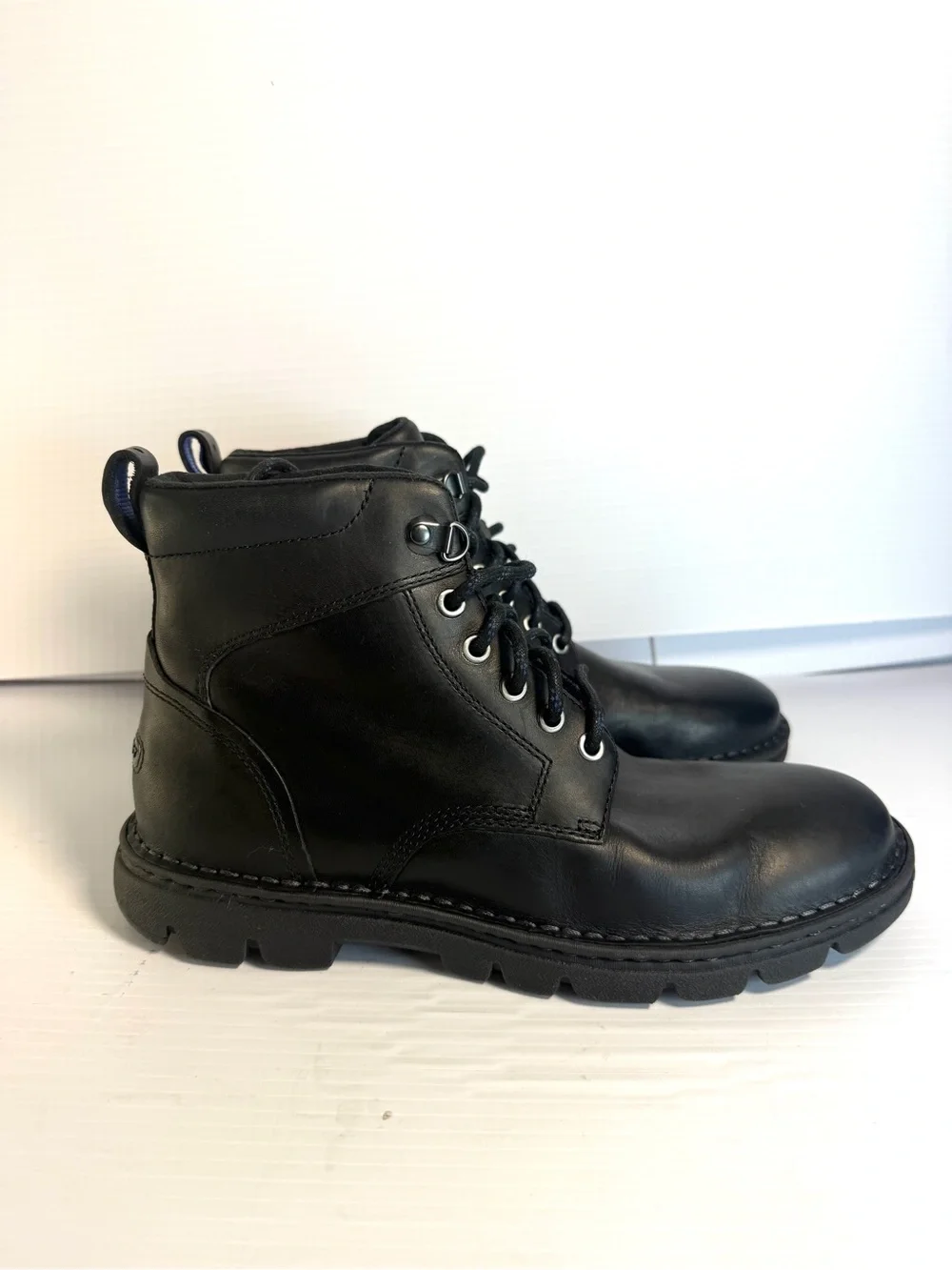 Rockport Unisex Black Leather Lace-Up Ankle Boots
